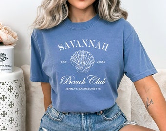 Bachelorette Party Shirts Custom Savannah Beach Club. Cocktail Club Shirts Scottsdale Luxury Shirts. 1717 Comfort Colors - SCLUB