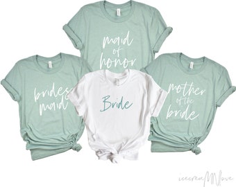 Monogram Bridesmaid Shirt Bridesmaid Proposal Gift Bride Bridal Party Shirt Maid of Honor Shirt bachelorette shirts  SEMI-fitted shirt