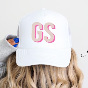 custom birthday party hats, monogrammed trucker hats, custom bachelorette party hats, personalized trucker hats - MONOG-HAT