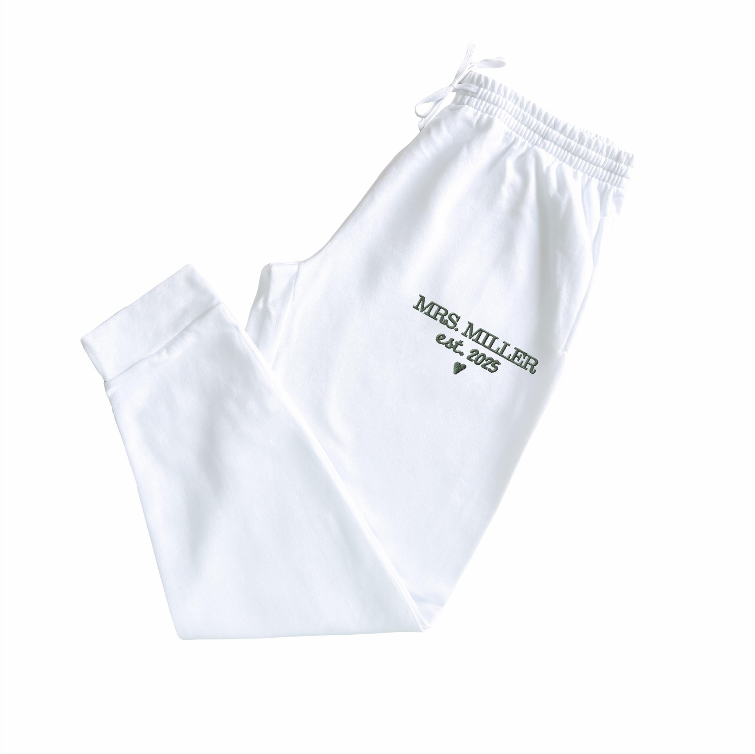 Bride Sweatpants, embroidered custom bride sweatpants, future mrs sweatpants, engagement gift - 975MPR