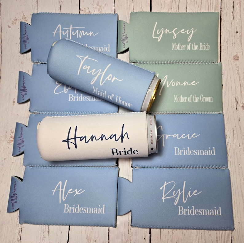 Bridesmaid Proposal Slim Can Cooler, Wedding Party Favor image 1