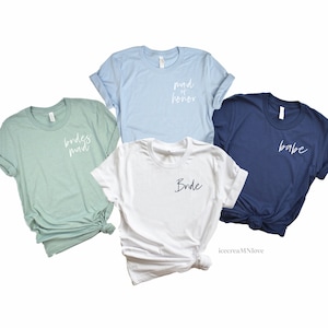 Minimalist Bachelorette Party Shirts: Bridesmaid & Bride Matching Tees