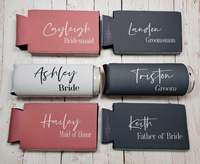 Bridesmaid Proposal Slim Can Cooler, Wedding Party Favor image 6