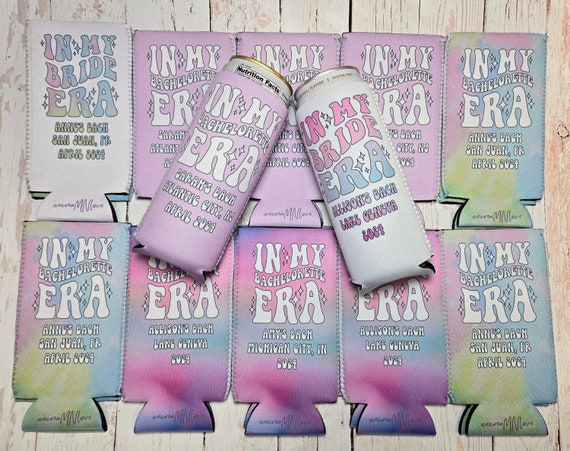 In my bride era Bachelorette Party Can Coolers - Personalized Bridal Drink Sleeves for a Fiesta - Customizable, Fun, and Stylish. BERA