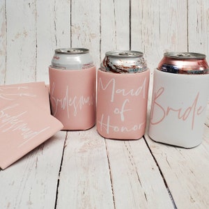 Bridesmaid Proposal Foam Can Coolers. Wedding favors. Bride, Bridesmaid, Maid of Honor, and more... SWP-STOCK