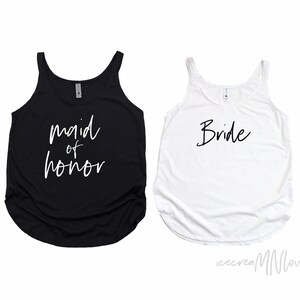 bachelorette party FLOWY tank tops maid of honor gift bachelorette party tank tops bridesmaid proposal tank tops TITLE-FT