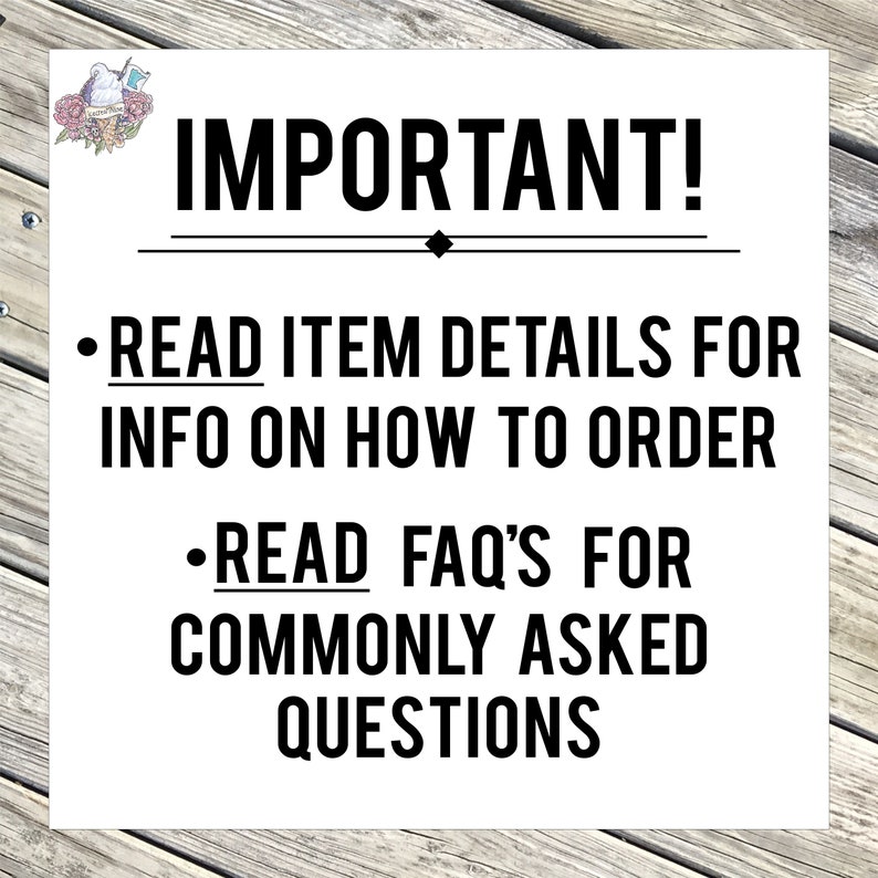 Puede incluir: Texto en blanco y negro sobre un fondo blanco con un fondo de madera detr&aacute;s. El texto dice "&iexcl;IMPORTANTE!" con una l&iacute;nea arriba y abajo del texto. El texto de abajo dice "LEA LOS DETALLES DEL ART&Iacute;CULO PARA OBTENER INFORMACI&Oacute;N SOBRE C&Oacute;MO HACER EL PEDIDO" y "LEA LAS PREGUNTAS FRECUENTES PARA LAS PREGUNTAS FRECUENTES".