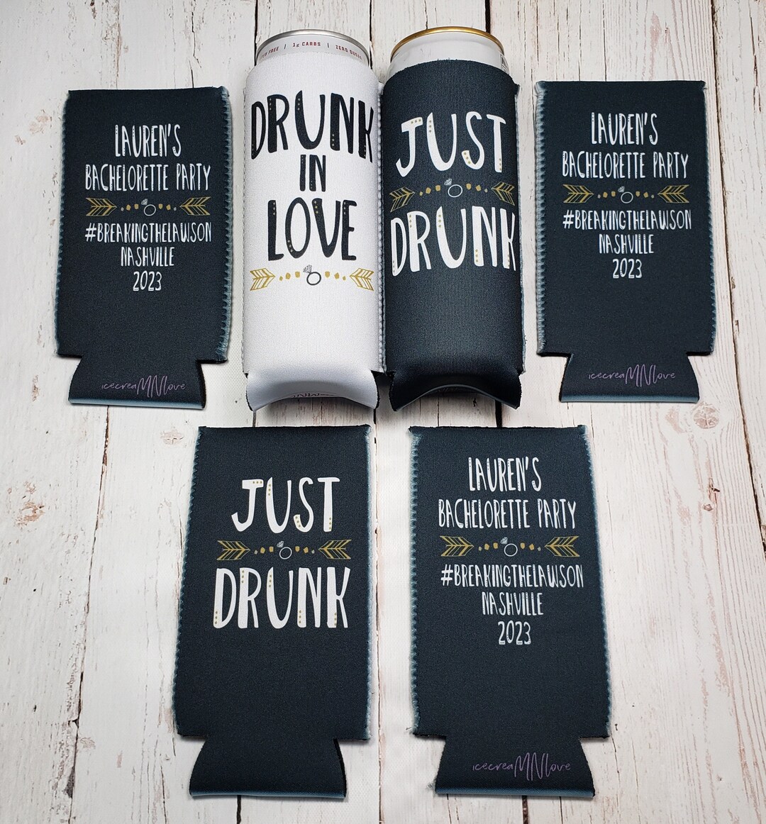 Just Drunk in Love Can Coolers / Drunk in Love Bachelorette Etsy