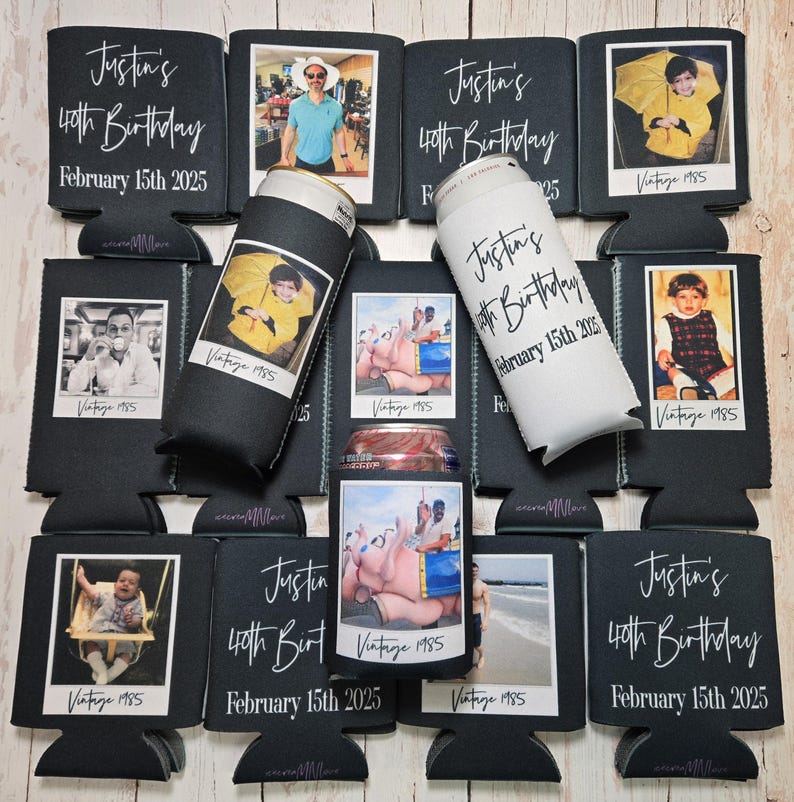 Glacière anniversaire personnalisée. millésime 1986 Photo et texte | Pochette cadeau personnalisée pour... image 13
