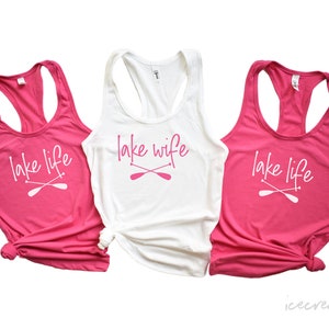 bachelorette party shirts lake wife tank top bachelorette party tank tops lake life tank tops nautical bachelorette tank tops LKLFE-RB image 8