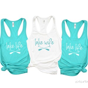 bachelorette party shirts lake wife tank top bachelorette party tank tops lake life tank tops nautical bachelorette tank tops LKLFE-RB image 1