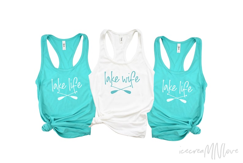 bachelorette party shirts lake wife tank top bachelorette party tank tops lake life tank tops nautical bachelorette tank tops LKLFE-RB image 1