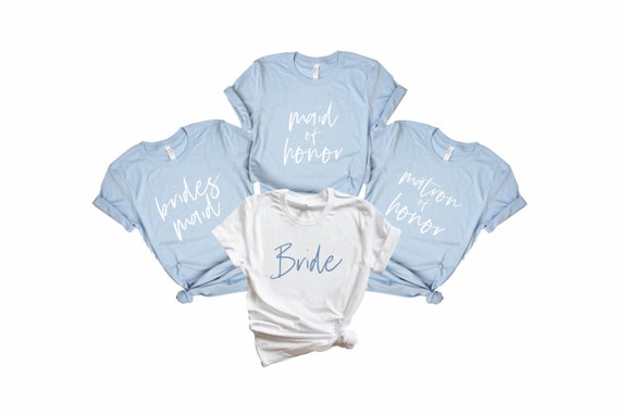 Bride Shirts Sky Blue Bridesmaid Shirts 