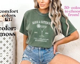 Margs and Matrimony Bachelorette Party Shirts - Personalized Bachelorette Party Shirts, Custom Name and Location Bachelorette Shirts -  MAM