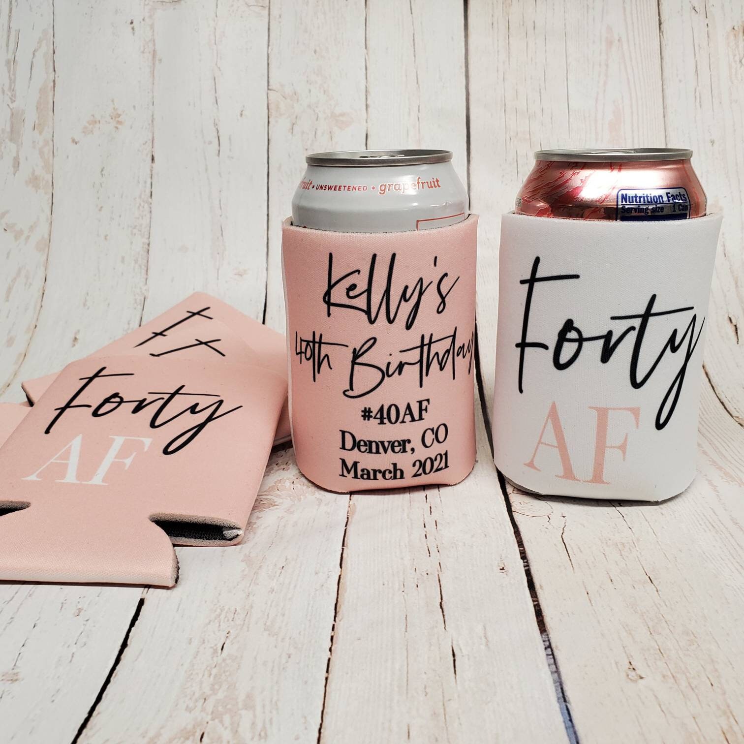 Forty AF Birthday Party Can Cooler Favors