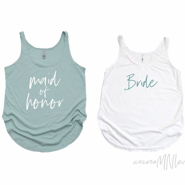 bachelorette party FLOWY tank tops maid of honor gift bachelorette party tank tops bridesmaid proposal tank tops TITLE-FT