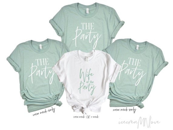 Sage Green Bachelorette Party Shirts Wife of the Party