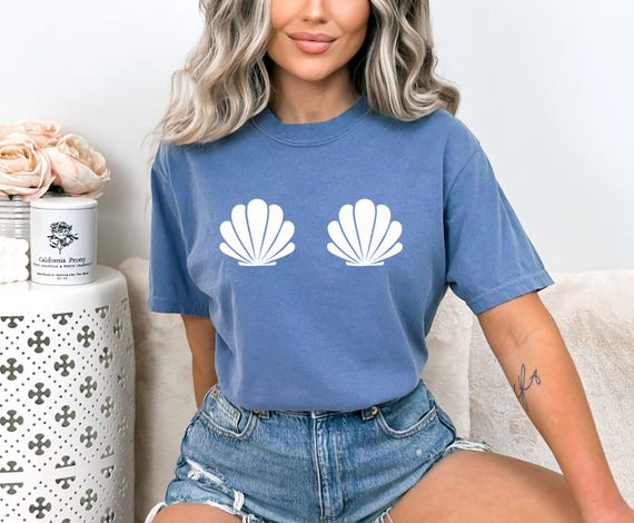 mermaid bachelorette party shirts seashell swimsuit top shirt mermaid bachelorette shirts matching bachelorette party shirts  SSHELL-UT