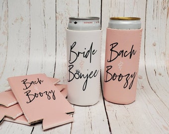 bride and boujee and bach and boozy party can coolers. Stock . Bachelorette favors... BABBAB-STOCK