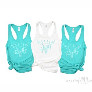 bachelorette party shirts nashville getting rowdy tank tops getting hitched bachelorette party gift the party tank tops. ROWDY-RB bild 7