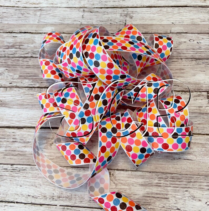 Holiday Ribbon High Quality Ribbon Easter Ribbon 78 Inch Ribbon Ribbon by the Yard Multi-Colored Glitter Dot Glitter Dot Print