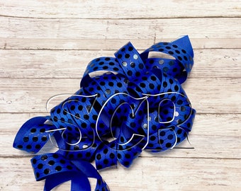 Black Dot Line Print Ribbon, USD Grosgrain Ribbon, School Colors Ribbon, Hair Bow Ribbon, Sports Ribbon, Cheer Bow Ribbon, Designer Ribbon