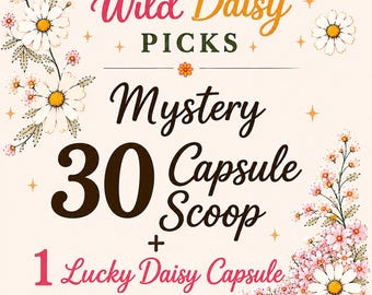 30 Capsule Mystery Scoop, Wild Daisy Picks Capsule Pull, Mystery Scoop, Bookish Journaling, Home and Handy Items, Relaxation Self Care Items