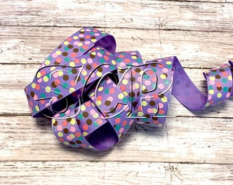 Confetti Dot Print, Purple Grosgrain, Glitter Dot Print, 7/8 Inch Ribbon, Ribbon by the Yard, Tropic Dot, Brown Dot, Pink Dot, Yellow Dot