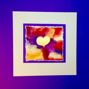 Handgeschilderde aquarel gouden hart kaart