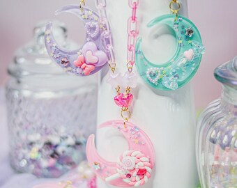 Dream Candy Moon Star Necklace / Harajuku Yumekawaii Jfashion Fairy Kei Lolita