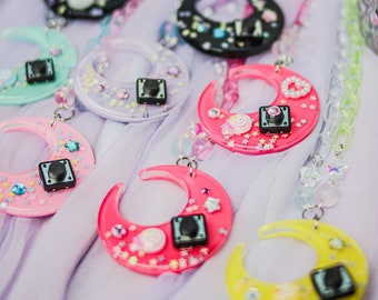 Collier Dream Stim Lune / Harajuku Yumekawaii Jfashion Lolita / Antistress pour Neurodivergent TSA TDAH