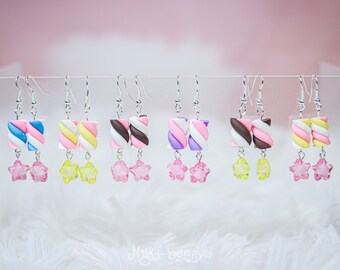 Boucles d'Oreilles Sweet Marshmallow / Kawaii Harajuku Yumekawaii Sweet Lolita Jfashion Decora Fairy Kei