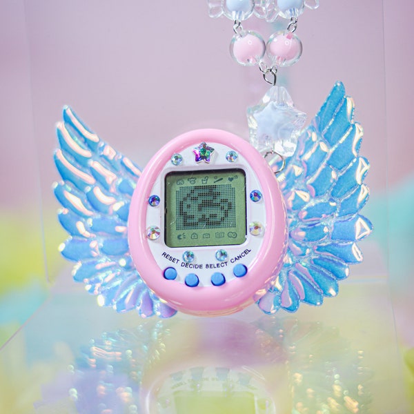 Collier Kawaii Tamagotchi Ailé / Sweet Lolita Harajuku Decora Yumekawaii Fairy Kei Pastelcore Jfashion Retrogaming Virtual Pet 90's Y2K