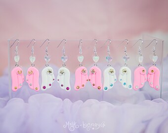 Boucles d'Oreilles Angel Wings / Kawaii Pastel Yumekawaii Magical Girl Fairy Kei Decora Harajuku Sweet Lolita Jfashion