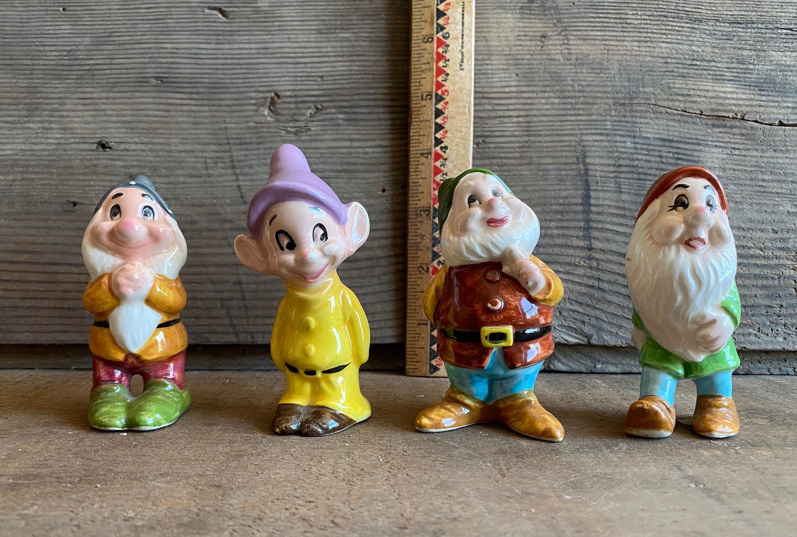 Vintage Disney Figurines 4 of the Seven Dwarfs Bashful Etsy