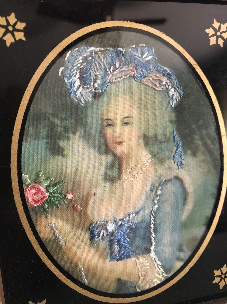 Lady in Blue Painted on Canvas