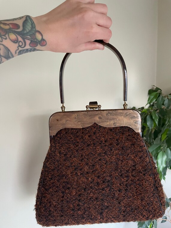 Brown and Black Rialto Vintage Wool Purse - image 2