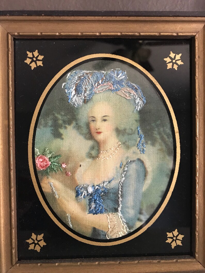Lady in Blue Painted on Canvas