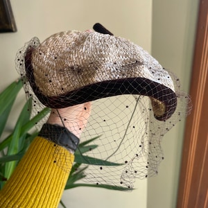 Vintage Bamboo Beret 1960s Size 22