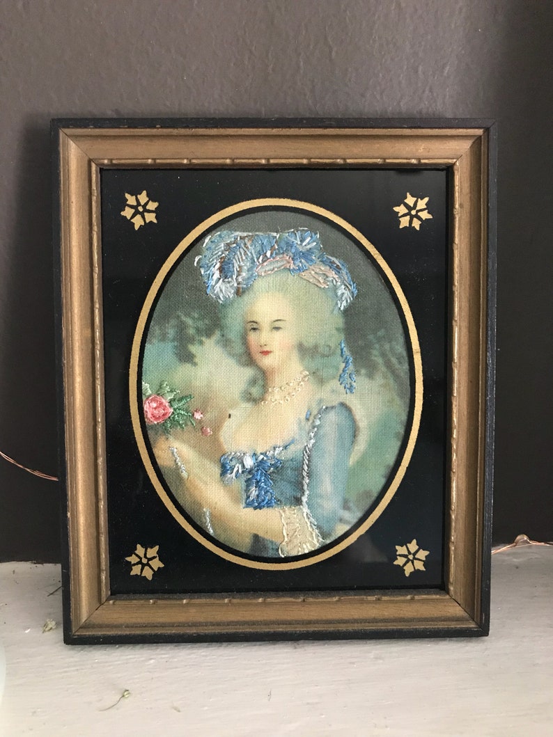 Lady in Blue Painted on Canvas