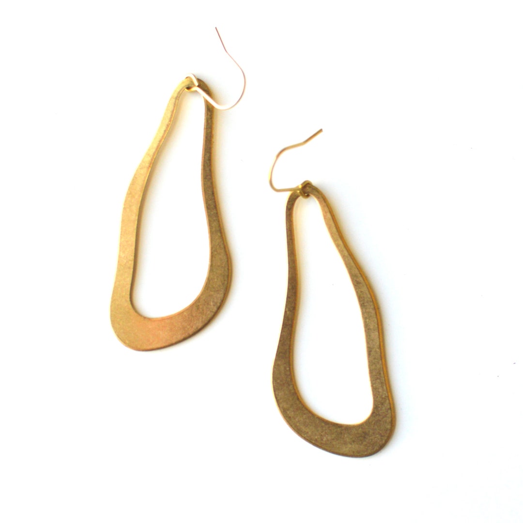 Oblong Abstract Hoop Earring