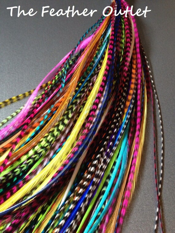 Hair Feathers 25 Custom Colors Feather Hair Extensions Real Etsy