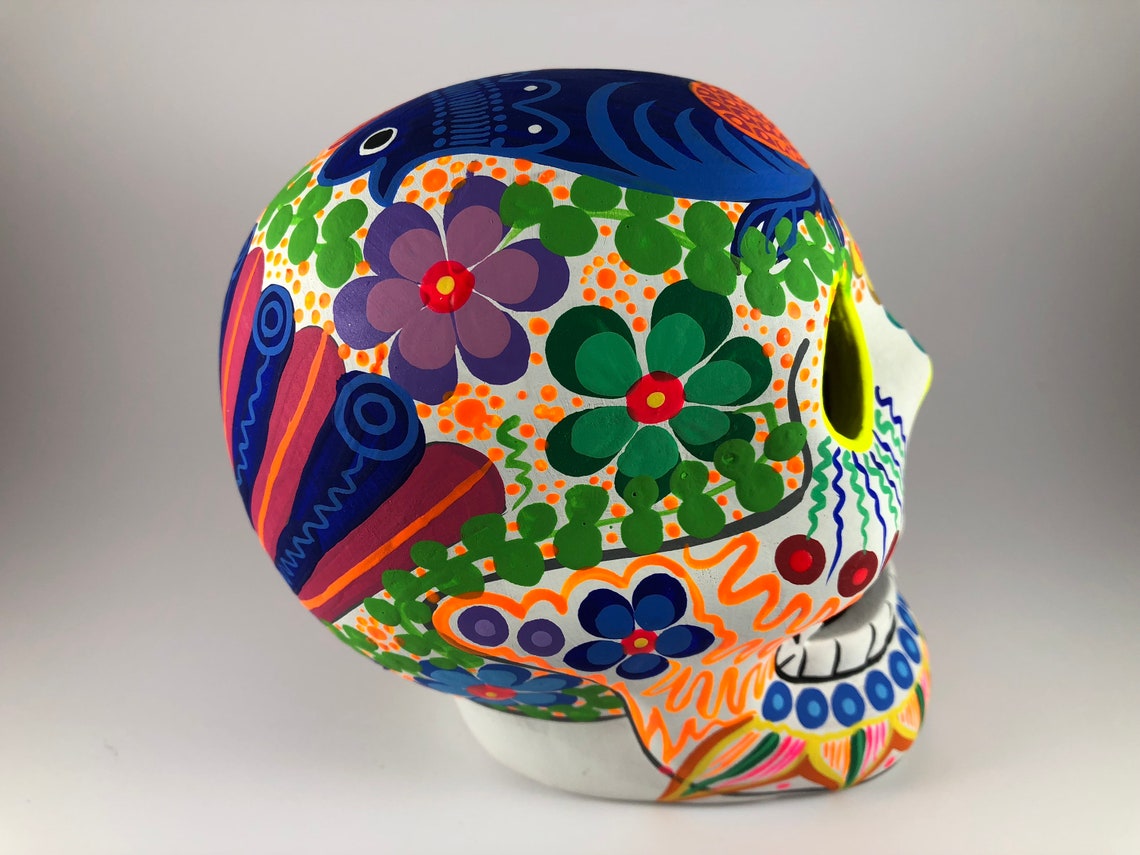 Hand Painted Skulls Some Colors Brighten Under Black Light Etsy