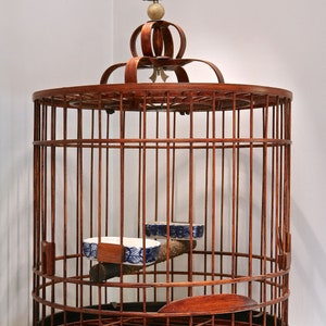 Tole Painted Wood and Wire Birdcage With Top Hanging Ring - Etsy