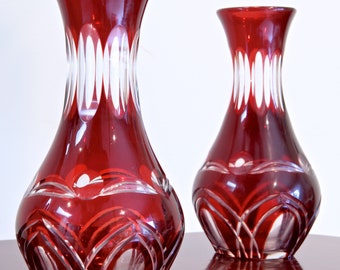 ANTIQUE CRANBERRY CRYSTAL Vases