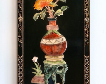 ASIAN BLACK LACQUERED Plaque