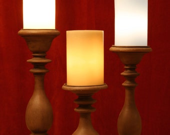 THREE CANDLE LAMPS