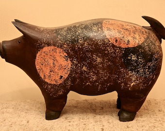 WOODEN CARVED PIG