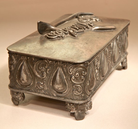 BEST WISHES Trinket Box Meriden B & Company RARE!… Gem