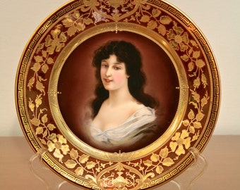 ROYAL VIENNA Porcelain Cabinet Plate - AMICITIA